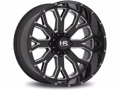 Hardrock Offroad Slammer Xposed Gloss Black Milled 6-Lug Wheel; 20x12; -44mm Offset (24-25 Ranger)