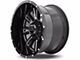 Hardrock Offroad Spine Xposed Gloss Black Milled 6-Lug Wheel; 20x12; -44mm Offset (24-25 Ranger)