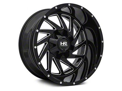 Hardrock Offroad Crusher Gloss Black Milled 5-Lug Wheel; 20x9; 0mm Offset (94-01 RAM 1500)