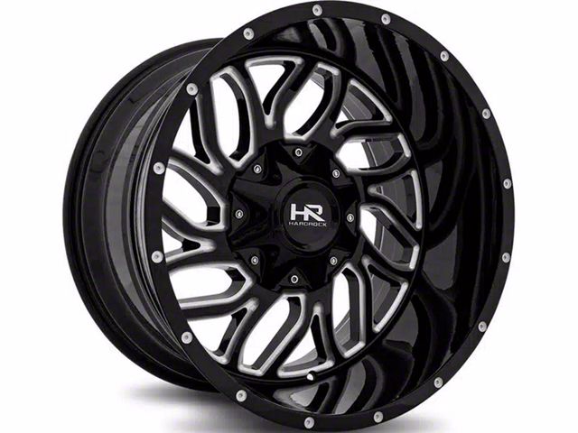 Hardrock Offroad Destroyer Gloss Black Milled 6-Lug Wheel; 20x10; -19mm Offset (99-06 Silverado 1500)