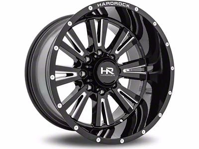 Hardrock Offroad Spine Xposed Gloss Black Milled 6-Lug Wheel; 20x12; -44mm Offset (23-25 Canyon)