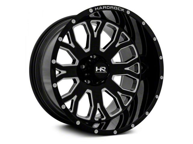 Hardrock Offroad Slammer Xposed Gloss Black Milled 5-Lug Wheel; 20x12; -44mm Offset (05-11 Dakota)