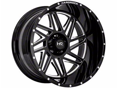 Hardrock Offroad Bones Xposed Gloss Black Milled 6-Lug Wheel; 20x12; -44mm Offset (21-25 F-150)