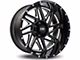 Hardrock Offroad Bones Xposed Gloss Black Milled 8-Lug Wheel; 20x12; -44mm Offset (17-22 F-350 Super Duty SRW)