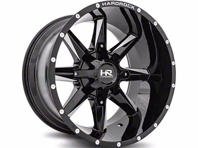 Hardrock Offroad Hardcore Gloss Black Milled 5-Lug Wheel; 20x10; -19mm Offset (09-18 RAM 1500)