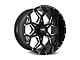 Hardrock Offroad Reckless Xposed Gloss Black Milled 6-Lug Wheel; 22x12; -51mm Offset (19-25 RAM 1500)