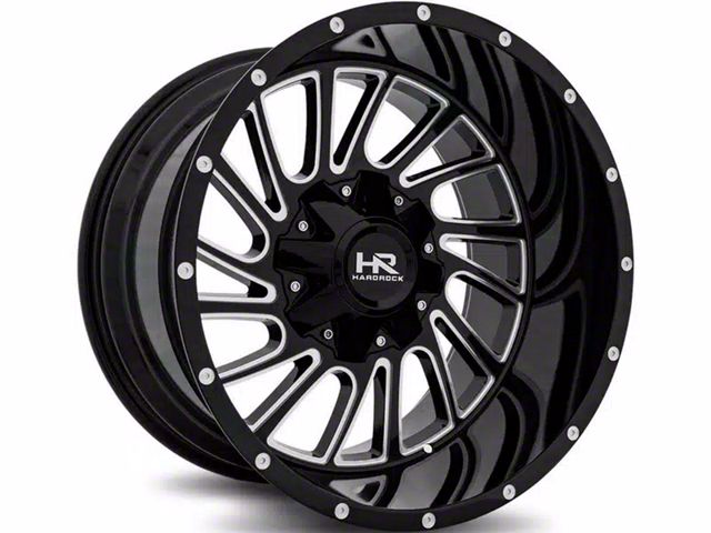 Hardrock Offroad H708 Overdrive Gloss Black Milled 8-Lug Wheel; 20x10; -19mm Offset (07-10 Sierra 3500 HD SRW)