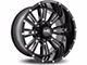 Hardrock Offroad Spine Xposed Gloss Black Milled 6-Lug Wheel; 20x10; -19mm Offset (21-24 Tahoe)