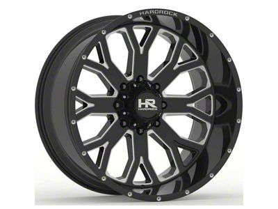 Hardrock Offroad Slammer Xposed Gloss Black Milled 8-Lug Wheel; 20x12; -44mm Offset (20-24 Sierra 2500 HD)