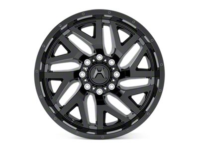 Hartes Metal Stealth Gloss Black Machined with Dark Tint 8-Lug Wheel; 22x12; -44mm Offset (01-06 Sierra 2500 HD)