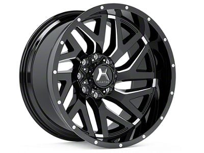 Hartes Metal Stealth Gloss Black Milled 8-Lug Wheel; 20x10; -18mm Offset (01-06 Sierra 2500 HD)