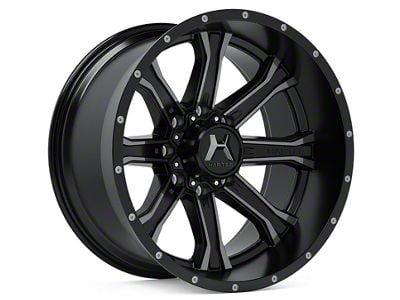 Hartes Metal Strike Gloss Black Milled with Satin Dark Tint 8-Lug Wheel; 22x10; -18mm Offset (01-06 Sierra 2500 HD)