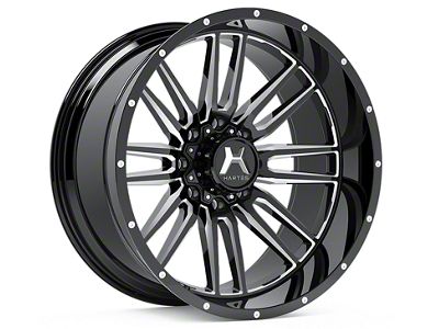 Hartes Metal Whipsaw Gloss Black Milled 8-Lug Wheel; 22x12; -44mm Offset (01-06 Sierra 2500 HD)