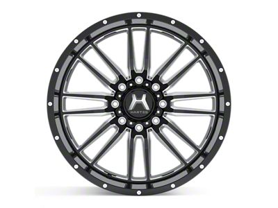 Hartes Metal Whipsaw Gloss Black Milled 8-Lug Wheel; 22x12; -44mm Offset (01-06 Sierra 2500 HD)