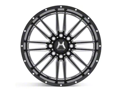 Hartes Metal Whipsaw Gloss Black Milled 8-Lug Wheel; 24x12; -44mm Offset (01-06 Sierra 2500 HD)