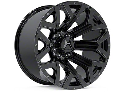 Hartes Metal Hawkish Gloss Black Milled with Satin Dark Tint 8-Lug Wheel; 20x9; 0mm Offset (01-06 Sierra 3500 HD SRW)