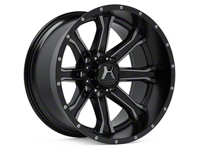 Hartes Metal Strike Gloss Black Milled with Satin Dark Tint 8-Lug Wheel; 22x10; -18mm Offset (01-06 Sierra 3500 HD SRW)