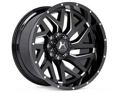 Hartes Metal Stealth Gloss Black Milled 8-Lug Wheel; 20x10; -18mm Offset (01-06 Silverado 2500 HD)