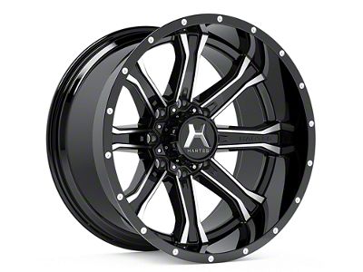 Hartes Metal Strike Gloss Black Milled 8-Lug Wheel; 20x9; 0mm Offset (01-06 Silverado 2500 HD)