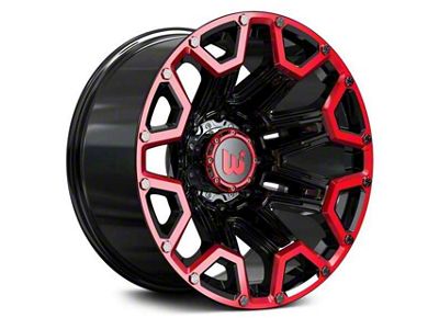 Hartes Metal Blaze Gloss Black Machined with Red Tint 8-Lug Wheel; 20x10; -12mm Offset (03-09 RAM 2500)