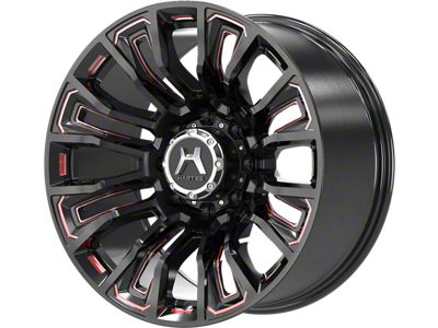 Hartes Metal Maverick Gloss Black Milled with Red Tint 8-Lug Wheel; 20x10; -12mm Offset (03-09 RAM 2500)