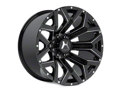 Hartes Metal Hawkish Gloss Black Milled 6-Lug Wheel; 20x9; 15mm Offset (07-13 Sierra 1500)