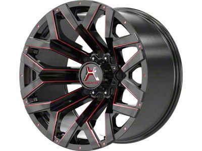 Hartes Metal Hawkish Gloss Black Milled with Red Tint 6-Lug Wheel; 20x9; 0mm Offset (07-13 Silverado 1500)