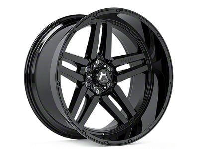 Hartes Metal Savage Gloss Black 6-Lug Wheel; 20x12; -44mm Offset (07-13 Silverado 1500)