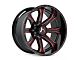 Hartes Metal Strike Gloss Black Milled with Red Tint 6-Lug Wheel; 20x9; 15mm Offset (07-13 Silverado 1500)