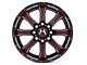 Hartes Metal Strike Gloss Black Milled with Red Tint 6-Lug Wheel; 20x9; 15mm Offset (07-13 Silverado 1500)