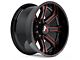 Hartes Metal Strike Gloss Black Milled with Red Tint 6-Lug Wheel; 20x9; 15mm Offset (07-13 Silverado 1500)