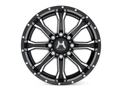 Hartes Metal Strike Gloss Black Milled 6-Lug Wheel; 20x10; -18mm Offset (07-13 Silverado 1500)