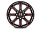 Hartes Metal Strike Gloss Black Milled with Red Tint 6-Lug Wheel; 22x12; -44mm Offset (07-13 Silverado 1500)