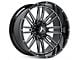 Hartes Metal Whipsaw Gloss Black Milled 6-Lug Wheel; 24x12; -44mm Offset (07-13 Silverado 1500)