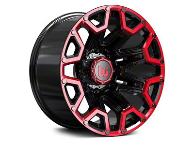 Hartes Metal Blaze Gloss Black Machined with Red Tint 5-Lug Wheel; 20x12; -44mm Offset (09-18 RAM 1500)