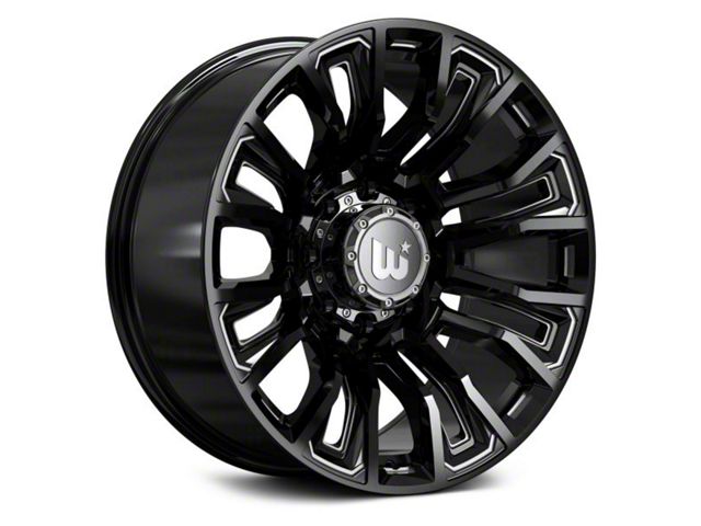 Hartes Metal Maverick Gloss Black Milled 5-Lug Wheel; 20x10; -12mm Offset (09-18 RAM 1500)