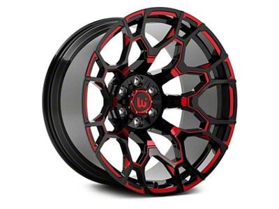 Hartes Metal Spur Gloss Black Milled with Red Tint Wheel; 20x10; -12mm Offset (09-18 RAM 1500)