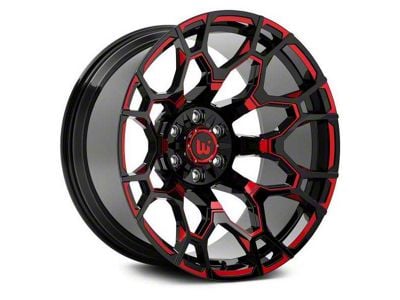 Hartes Metal Spur Gloss Black Milled with Red Tint Wheel; 22x12; -44mm Offset (09-18 RAM 1500)