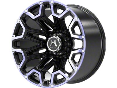 Hartes Metal Blaze Gloss Black Machined with Blue Tint 8-Lug Wheel; 20x10; -12mm Offset (10-18 RAM 2500)