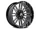 Hartes Metal Whipsaw Gloss Black Milled 8-Lug Wheel; 24x12; -44mm Offset (10-18 RAM 3500 SRW)