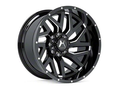 Hartes Metal Stealth Gloss Black Machined 8-Lug Wheel; 20x10; -18mm Offset (11-16 F-250 Super Duty)