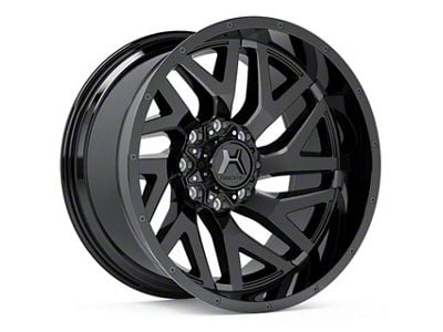 Hartes Metal Stealth Gloss Black Machined with Dark Tint 8-Lug Wheel; 22x12; -44mm Offset (11-16 F-250 Super Duty)