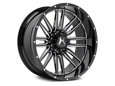 Hartes Metal Whipsaw Gloss Black Milled 8-Lug Wheel; 22x12; -44mm Offset (11-16 F-250 Super Duty)