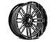 Hartes Metal Whipsaw Gloss Black Milled 8-Lug Wheel; 22x12; -44mm Offset (11-16 F-250 Super Duty)