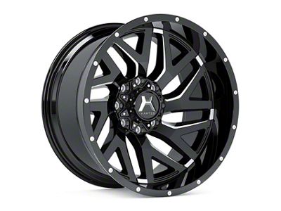 Hartes Metal Stealth Gloss Black Machined 8-Lug Wheel; 20x10; -18mm Offset (11-16 F-350 Super Duty SRW)