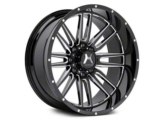 Hartes Metal Whipsaw Gloss Black Milled 8-Lug Wheel; 20x10; -18mm Offset (11-16 F-350 Super Duty SRW)