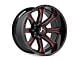 Hartes Metal Strike Gloss Black Milled with Red Tint 6-Lug Wheel; 22x10; -18mm Offset (14-18 Sierra 1500)