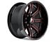 Hartes Metal Strike Gloss Black Milled with Red Tint 6-Lug Wheel; 22x10; -18mm Offset (14-18 Sierra 1500)