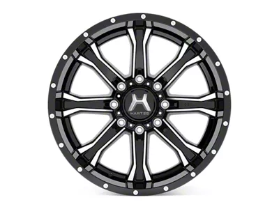 Hartes Metal Strike Gloss Black Milled 6-Lug Wheel; 20x10; -18mm Offset (14-18 Silverado 1500)