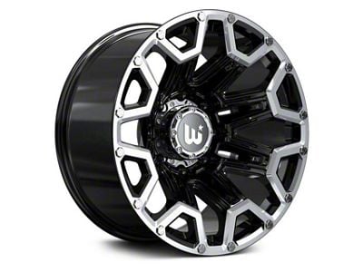 Hartes Metal Blaze Gloss Black Machined 8-Lug Wheel; 20x12; -44mm Offset (17-22 F-250 Super Duty)